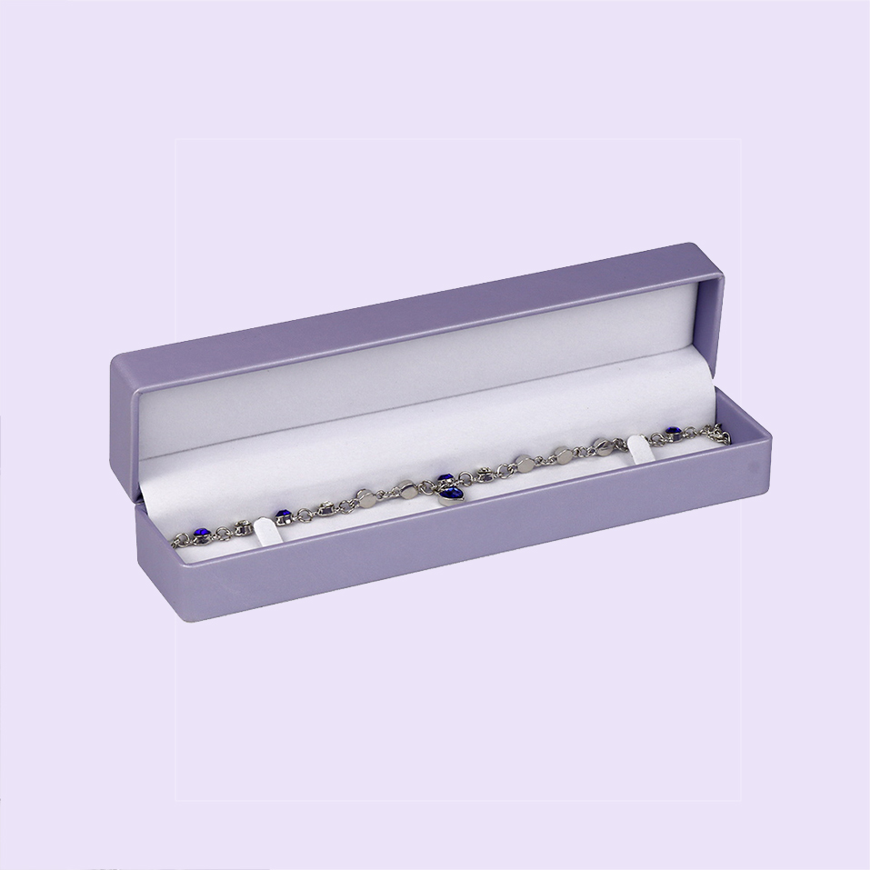 Custom Logo Jewelry Leather Packaging Box Purple Color