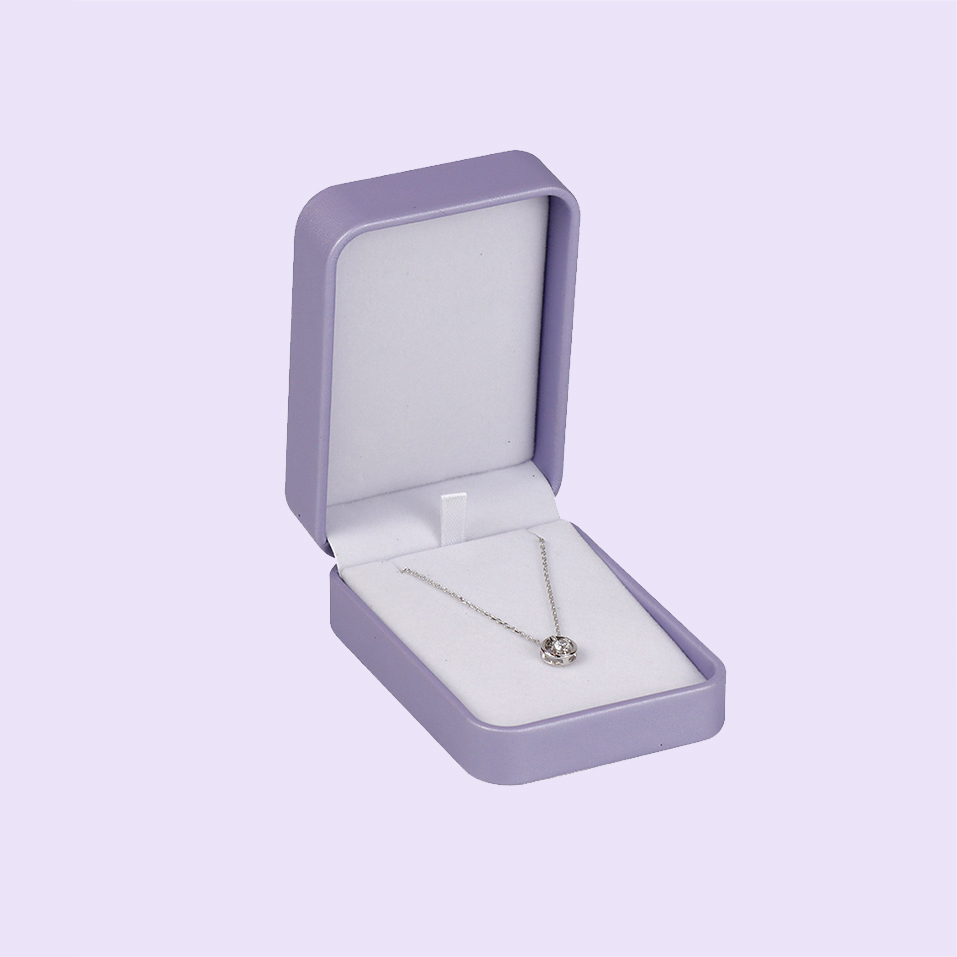 Custom Logo Jewelry Leather Packaging Box Purple Color