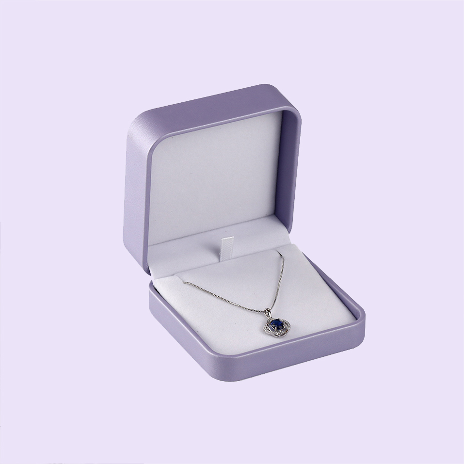 Custom Logo Jewelry Leather Packaging Box Purple Color