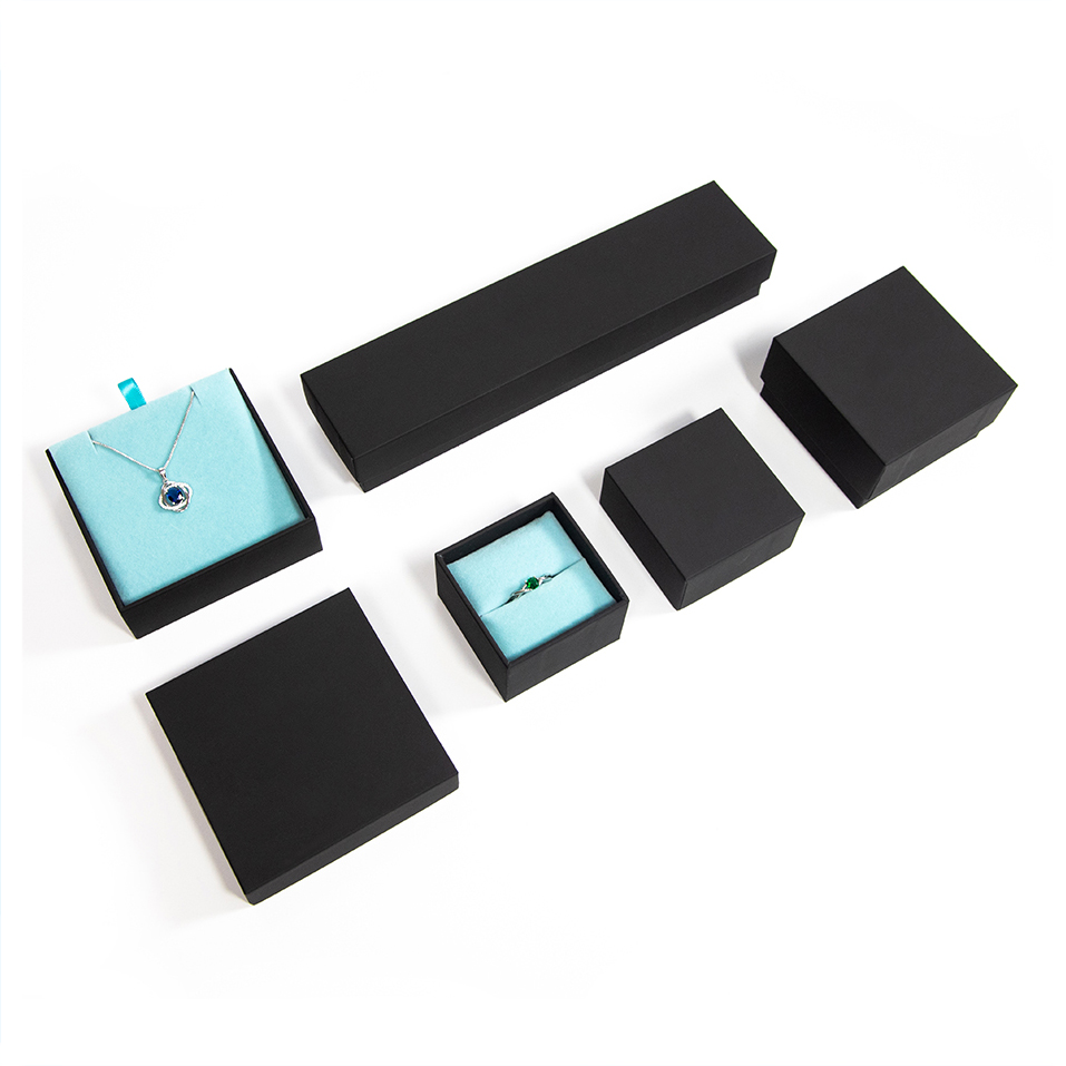 Matte black sterling silver and gold jewelry ring boxes wholesale