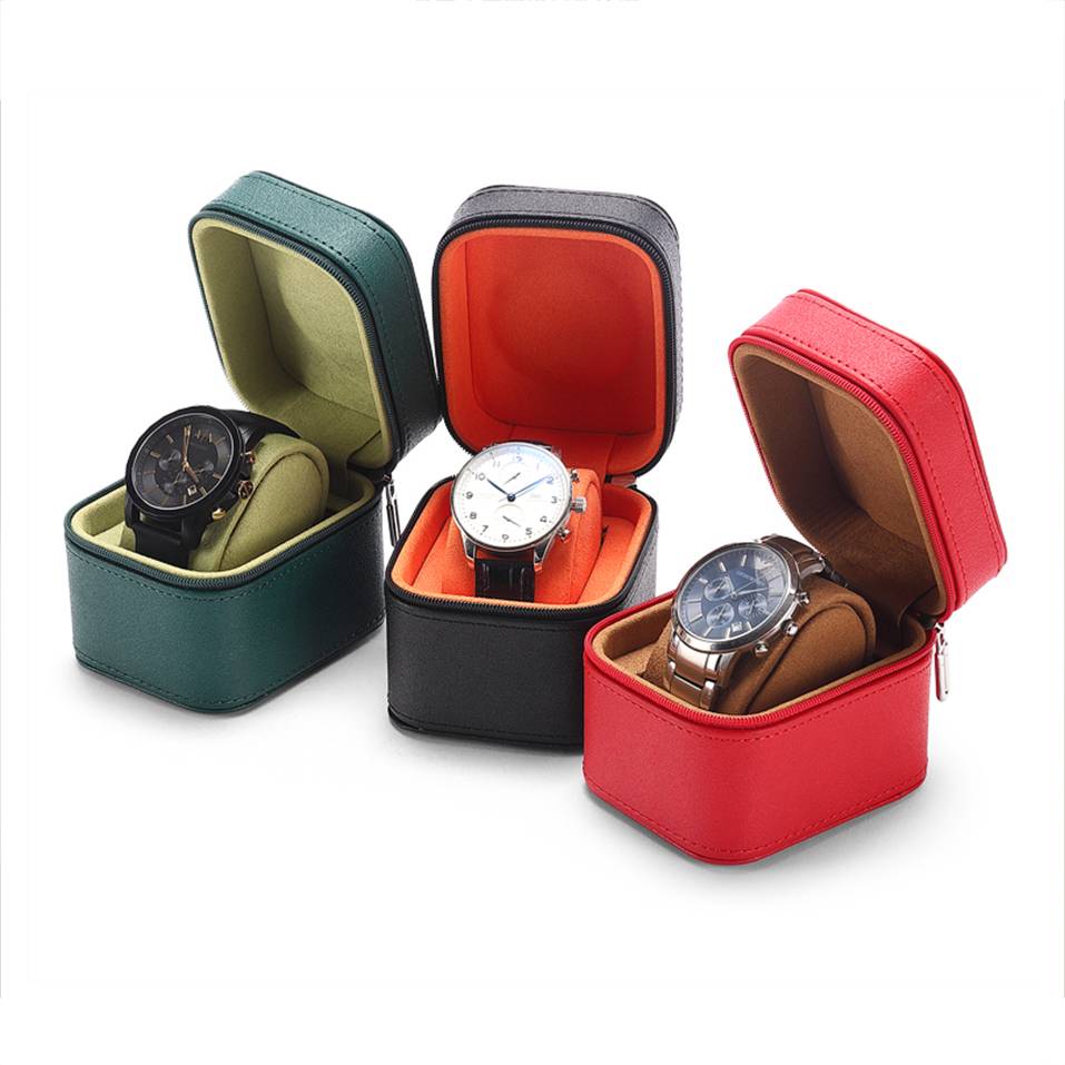Custom wholesale luxury men's leather watch display case boxes supplier