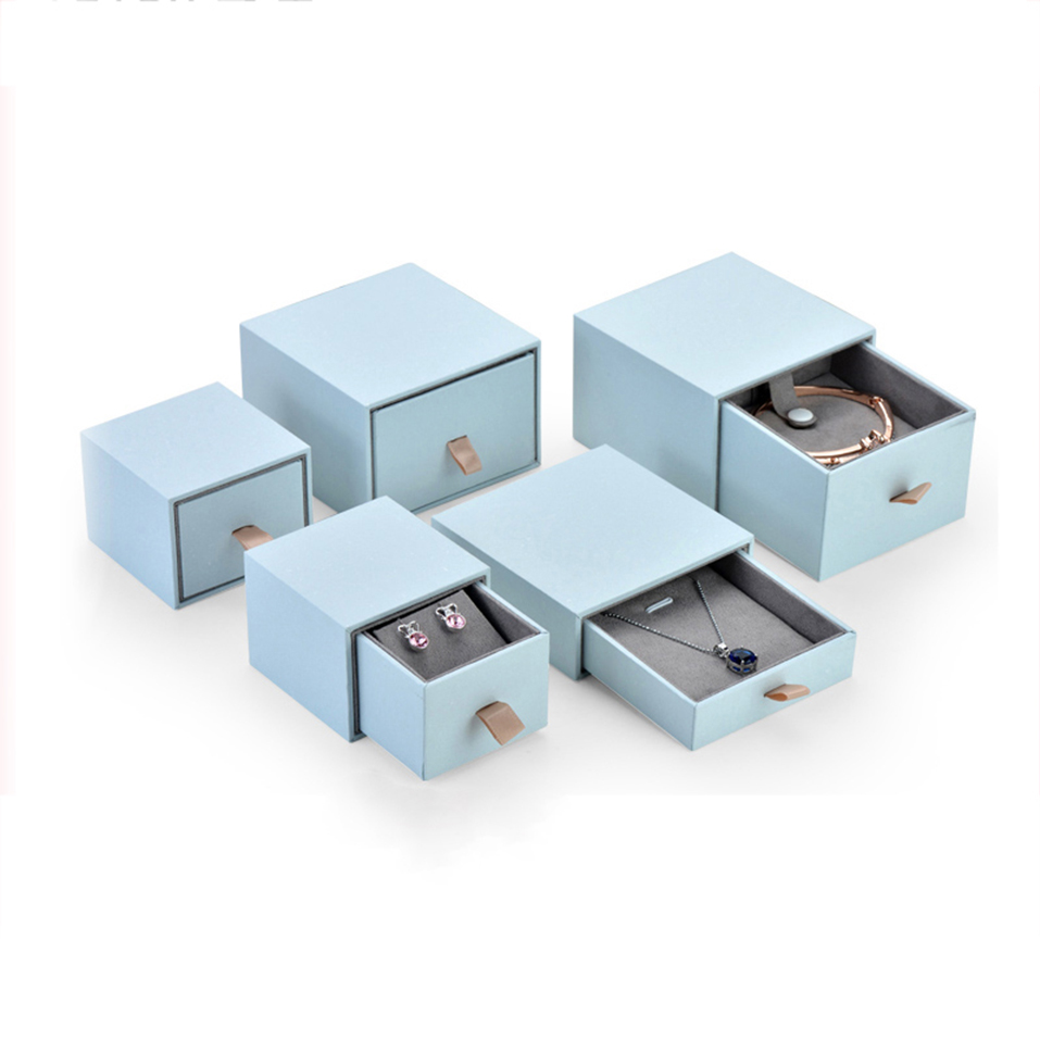 Personalised wholesale factory jewellery ring earring pendant necklace bangle box organizer with gray velvet