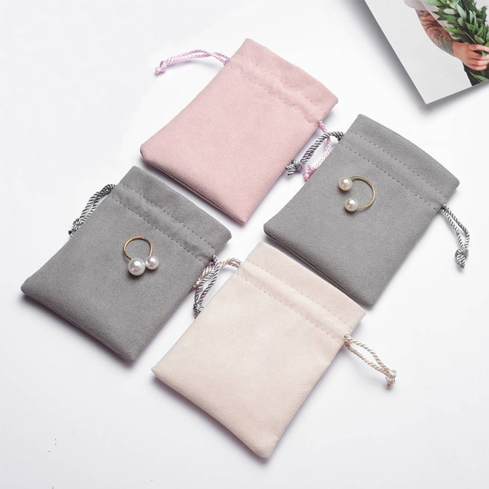 Microfiber drawstring Jewelry bag pouch with logo wholesale custom