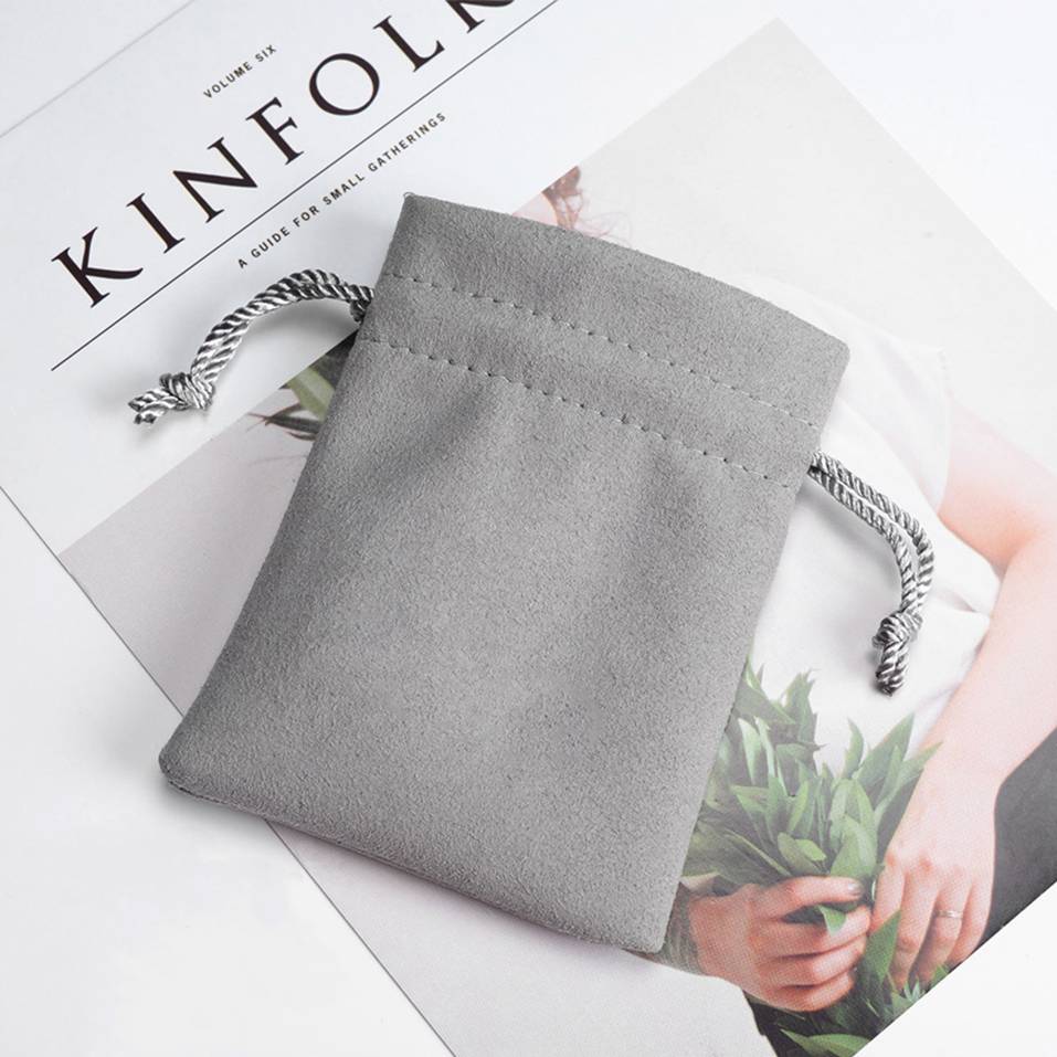 Microfiber drawstring Jewelry bag pouch with logo wholesale custom