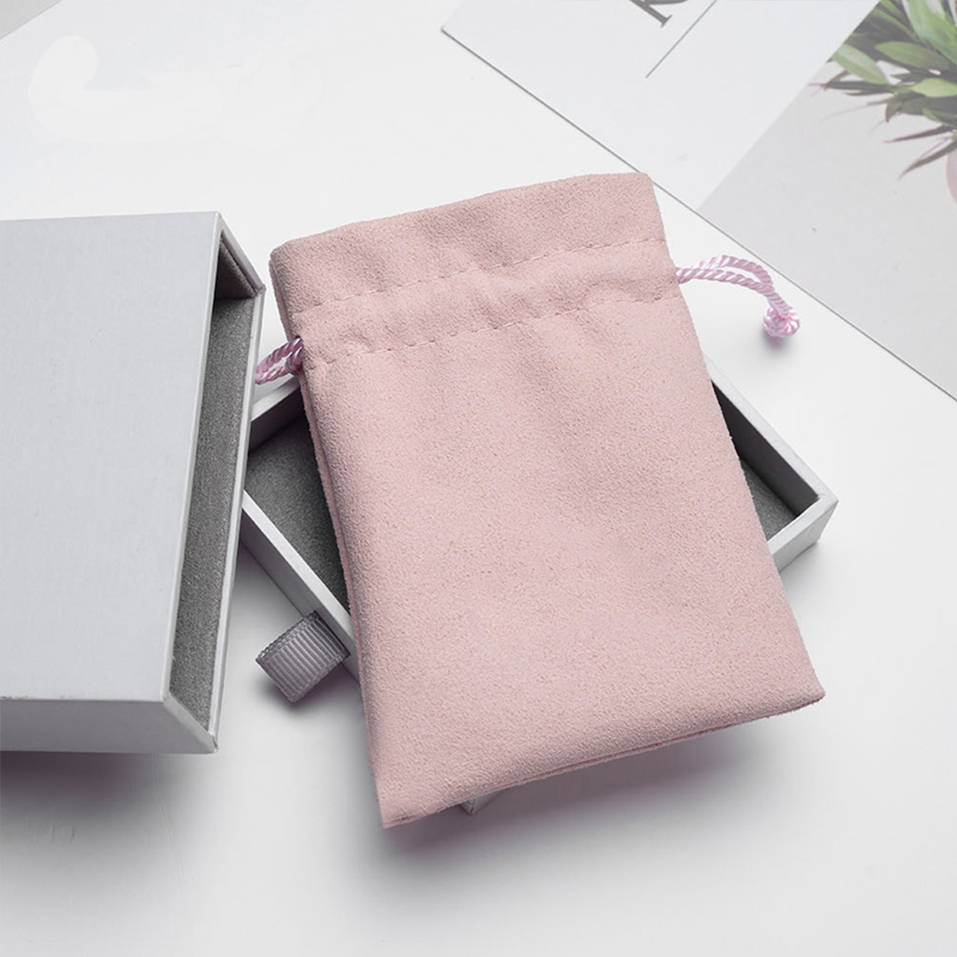 Microfiber drawstring Jewelry bag pouch with logo wholesale custom