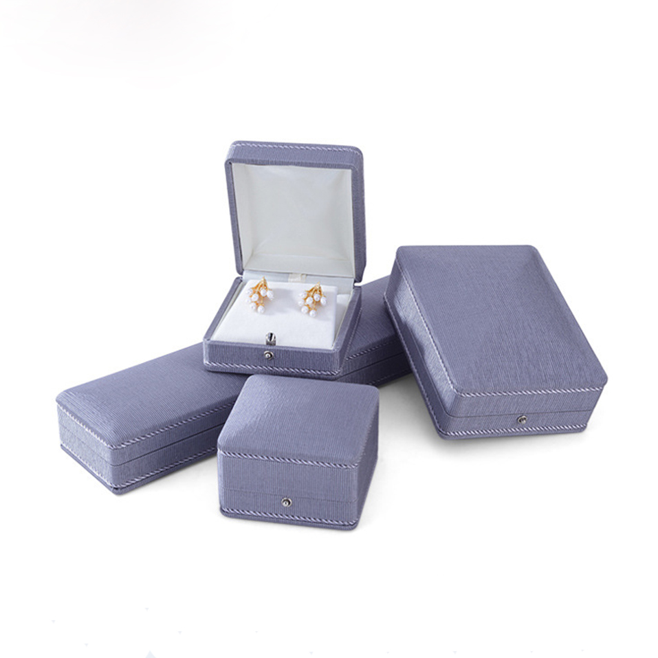 Leather Fabric Jewelry Storage Box Ring Pendant Necklace Bangle Packaging